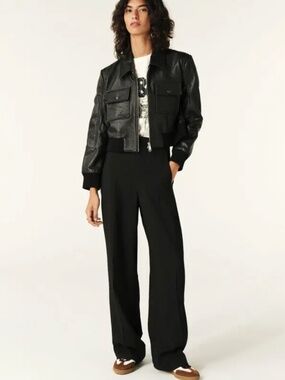 BA&SH Blankey Wide Leg Trousers Black Size 36 US 4 $320